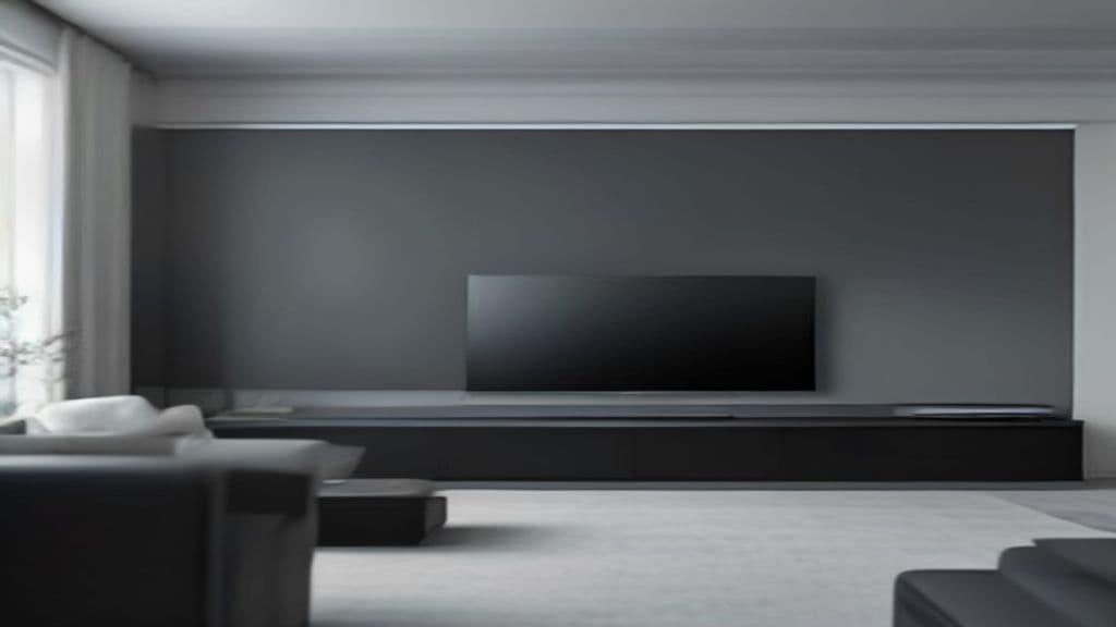 TV wall with multiple screens showing IPTV channel interfaces and a comparison grid
