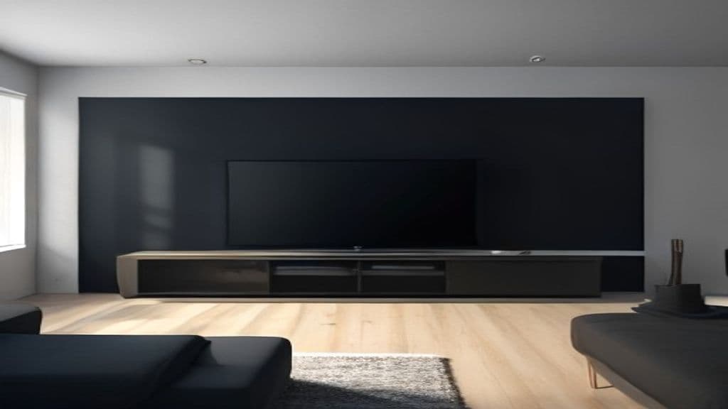 Streaming devices arranged in a row in front of a TV showing an IPTV interface
