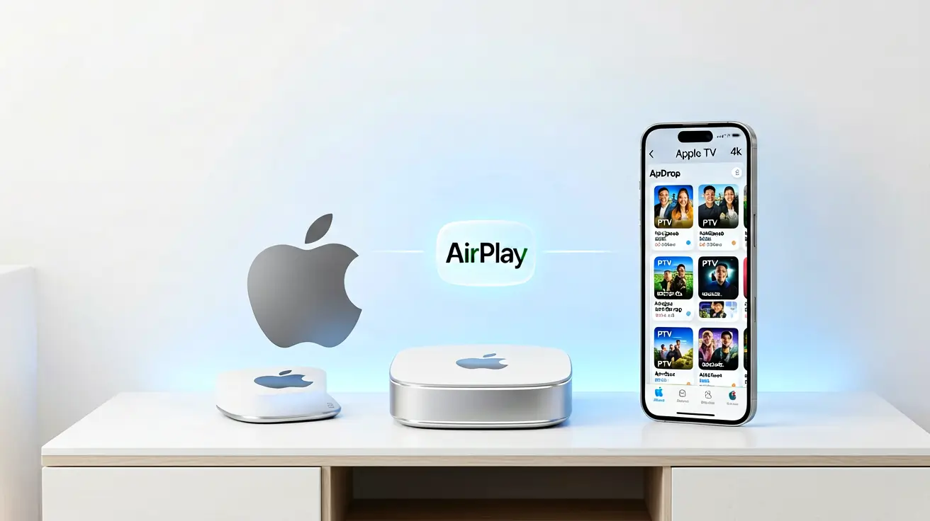 Apple TV 4K and iPhone showing IPTV streaming