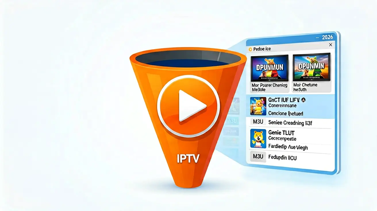 A laptop screen showing a video player interface on a desk